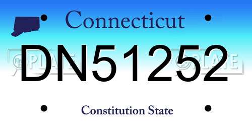 DN51252 Connecticut License Plate