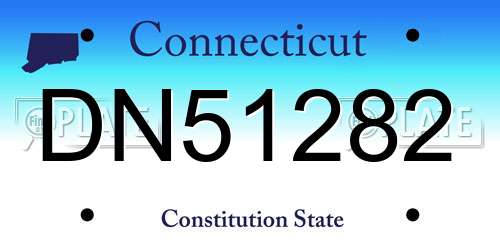 DN51282 Connecticut License Plate