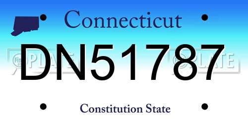 DN51787 Connecticut License Plate