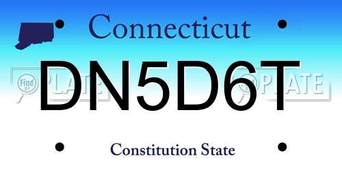 DN5D6T Connecticut License Plate