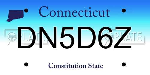 DN5D6Z Connecticut License Plate