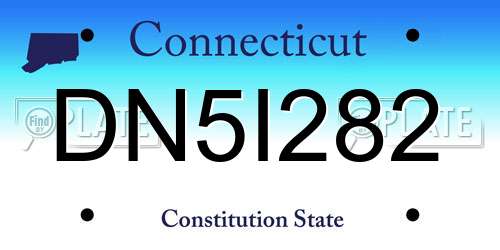 DN5I282 Connecticut License Plate