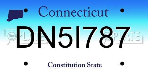 DN5I787 Connecticut License Plate