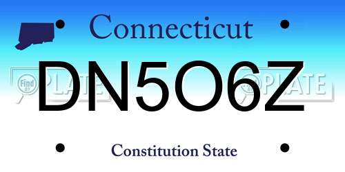 DN5O6Z Connecticut License Plate