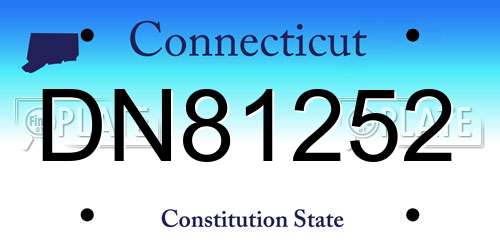 DN81252 Connecticut License Plate