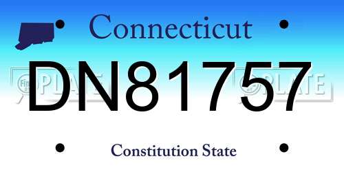 DN81757 Connecticut License Plate