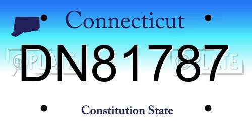 DN81787 Connecticut License Plate