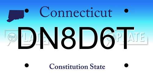 DN8D6T Connecticut License Plate