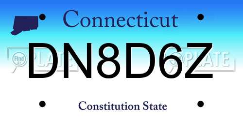 DN8D6Z Connecticut License Plate