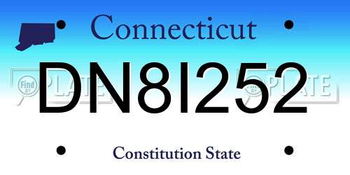 DN8I252 Connecticut License Plate