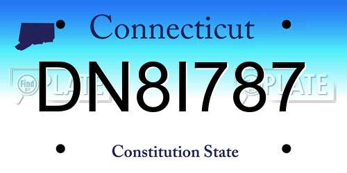 DN8I787 Connecticut License Plate