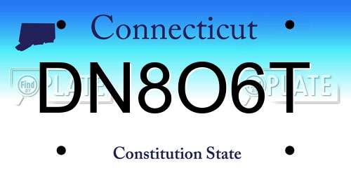DN8O6T Connecticut License Plate