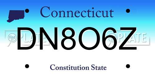 DN8O6Z Connecticut License Plate