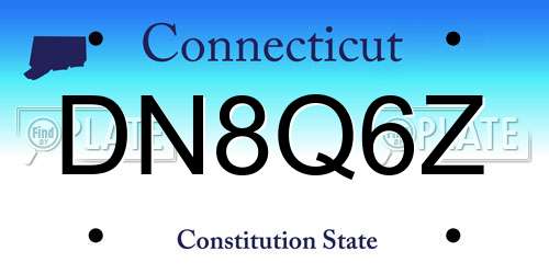 DN8Q6Z Connecticut License Plate