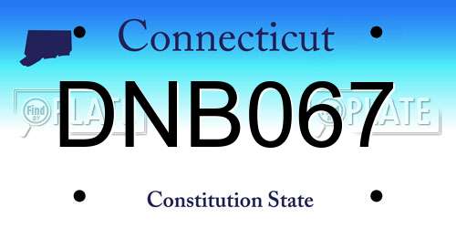 DNB067 Connecticut License Plate