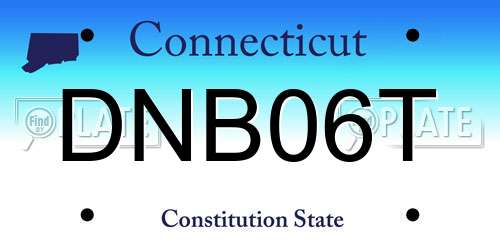 DNB06T Connecticut License Plate