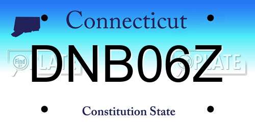 DNB06Z Connecticut License Plate