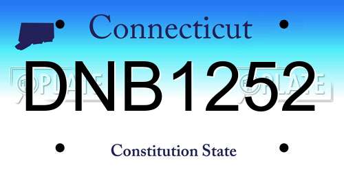 DNB1252 Connecticut License Plate