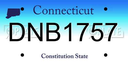 DNB1757 Connecticut License Plate