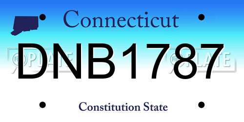 DNB1787 Connecticut License Plate