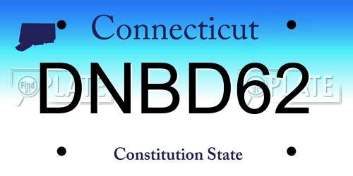 DNBD62 Connecticut License Plate