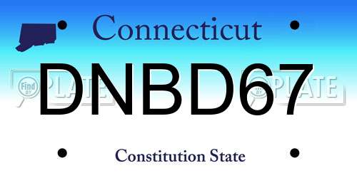 DNBD67 Connecticut License Plate