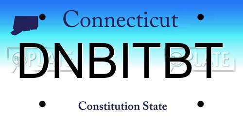 DNBITBT Connecticut License Plate