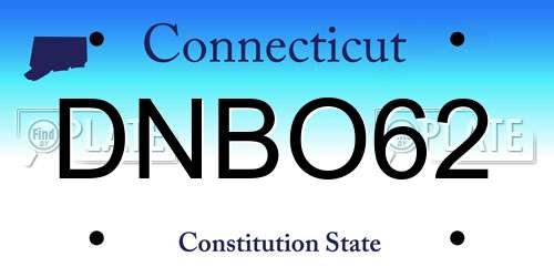 DNBO62 Connecticut License Plate