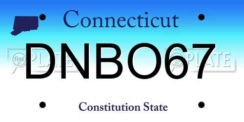 DNBO67 Connecticut License Plate