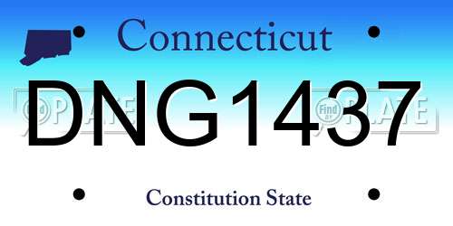 DNG1437 Connecticut License Plate