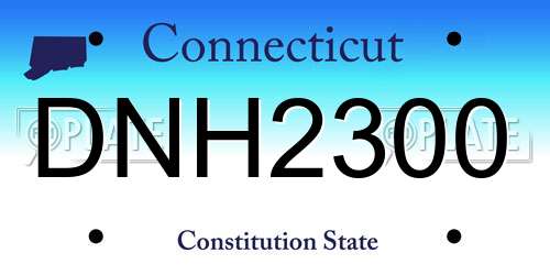 DNH2300 Connecticut License Plate