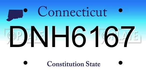 DNH6167 Connecticut License Plate