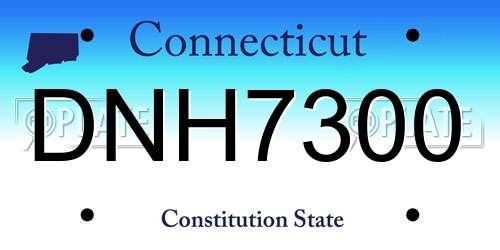 DNH7300 Connecticut License Plate