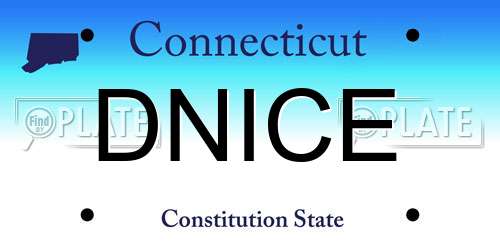 DNICE Connecticut License Plate