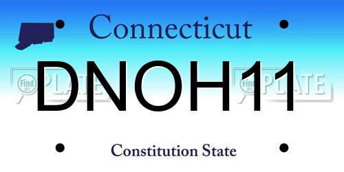 DNOH11 Connecticut License Plate