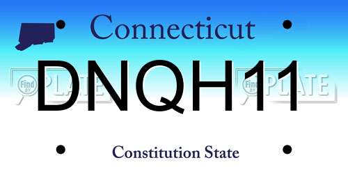 DNQH11 Connecticut License Plate