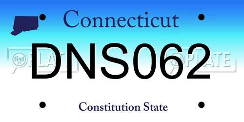 DNS062 Connecticut License Plate