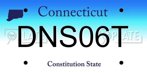 DNS06T Connecticut License Plate