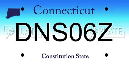 DNS06Z Connecticut License Plate