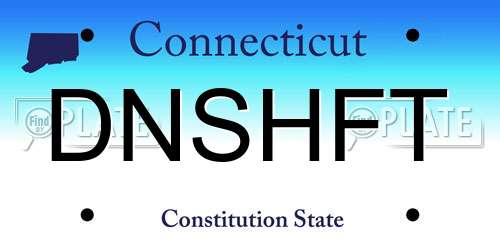 DNSHFT Connecticut License Plate