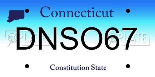 DNSO67 Connecticut License Plate