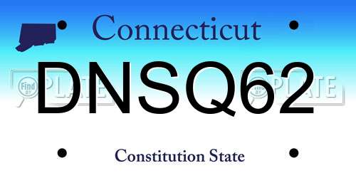 DNSQ62 Connecticut License Plate