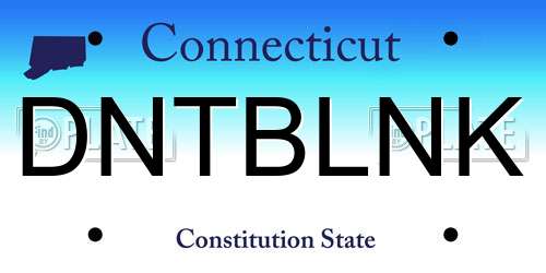 DNTBLNK Connecticut License Plate