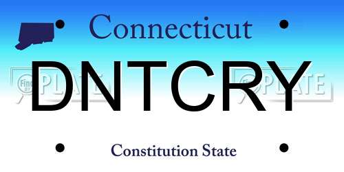DNTCRY Connecticut License Plate