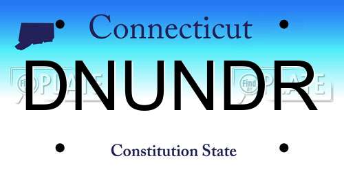 DNUNDR Connecticut License Plate