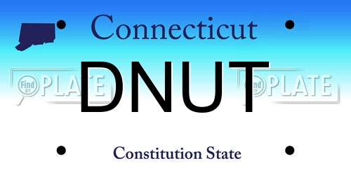 DNUT Connecticut License Plate