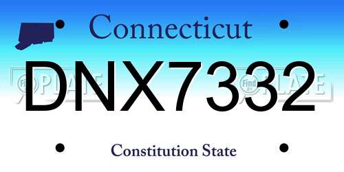DNX7332 Connecticut License Plate