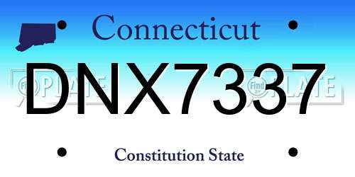 DNX7337 Connecticut License Plate