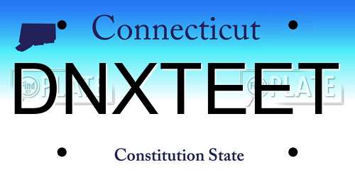 DNXTEET Connecticut License Plate