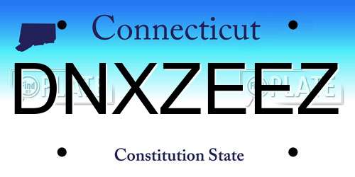 DNXZEEZ Connecticut License Plate